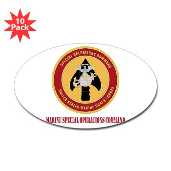 MSOC - M01 - 01 - Marine Special Ops Cmd with Text - Sticker (Oval 10 pk)