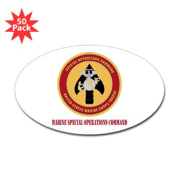 MSOC - M01 - 01 - Marine Special Ops Cmd with Text - Sticker (Oval 50 pk)