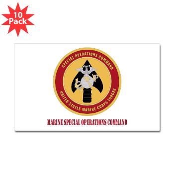 MSOC - M01 - 01 - Marine Special Ops Cmd with Text - Sticker (Rectangle 10 pk)