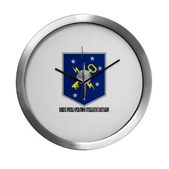 MSOIB - M01 - 03 - Marine Special Operations Intelligence Battalion with Text - Modern Wall Clock