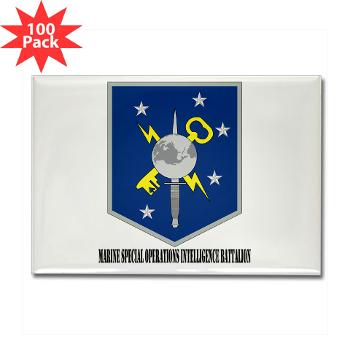 MSOIB - M01 - 01 - Marine Special Operations Intelligence Battalion with Text - Rectangle Magnet (100 pack