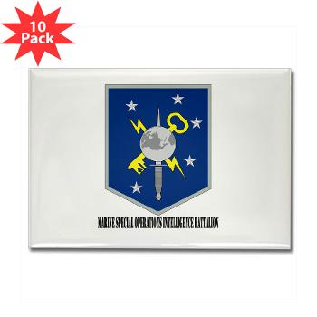 MSOIB - M01 - 01 - Marine Special Operations Intelligence Battalion with Text - Rectangle Magnet (10 pack
