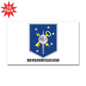 MSOIB - M01 - 01 - Marine Special Operations Intelligence Battalion with Text - Sticker (Rectangle 10 pk