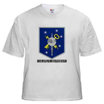 MSOIB - A01 - 04 - Marine Special Operations Intelligence Battalion with Text - White t-Shirt - Click Image to Close