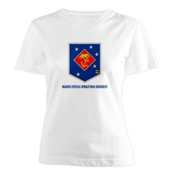 MSOR - A01 - 04 - Marine Special Operations Regiment with Text - Women's V-Neck T-Shirt - Click Image to Close