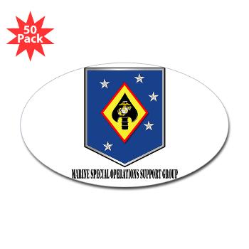 MSOSG - M01 - 01 - Marine Special Operations Support Group with Text - Sticker (Oval 50 pk) - Click Image to Close