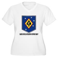 MSOSG - A01 - 04 - Marine Special Operations Support Group with Text - Women's V-Neck T-Shirt - Click Image to Close