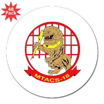 MTACS18 - A01 - 01 - Marine Tactical Air Command Squadron 18 with Text - 3" Lapel Sticker (48 pk)