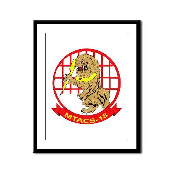 MTACS18 - A01 - 01 - Marine Tactical Air Command Squadron 18 with Text - Framed Panel Print