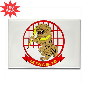 MTACS18 - A01 - 01 - Marine Tactical Air Command Squadron 18 with Text - Rectangle Magnet (100 pack) - Click Image to Close