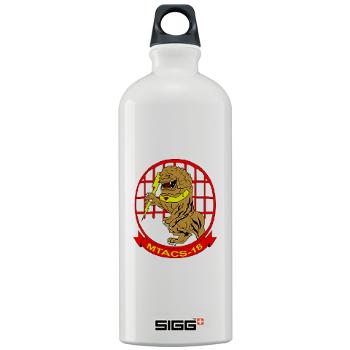 MTACS18 - A01 - 01 - Marine Tactical Air Command Squadron 18 with Text - Sigg Water Bottle 1.0L