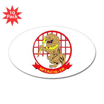 MTACS18 - A01 - 01 - Marine Tactical Air Command Squadron 18 with Text - Sticker (Oval 10 pk) - Click Image to Close