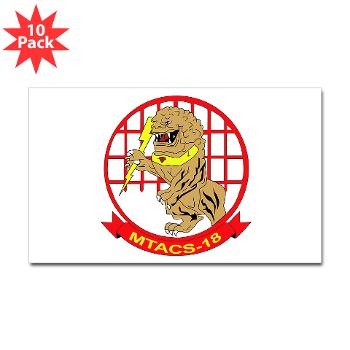 MTACS18 - A01 - 01 - Marine Tactical Air Command Squadron 18 with Text - Sticker (Rectangle 10 pk)
