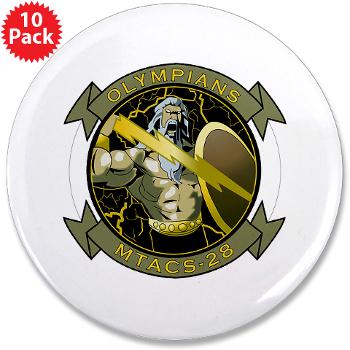 MTACS28 - M01 - 01 - Marine Tactical Air Command Squadron 28 (MTACS-28) 3.5" Button (10 pack) - Click Image to Close