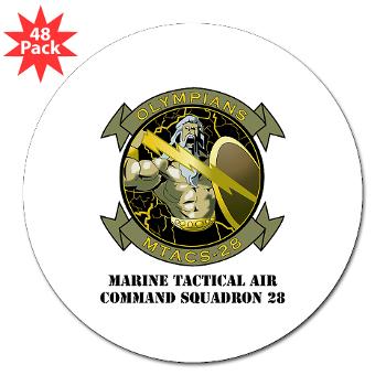 MTACS28 - M01 - 01 - Marine Tactical Air Command Squadron 28 (MTACS-28) with text 3" Lapel Sticker (48 pk)