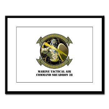 MTACS28 - M01 - 02 - Marine Tactical Air Command Squadron 28 (MTACS-28) with text Large Framed Print