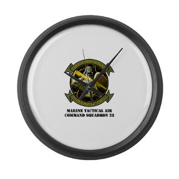 MTACS28 - M01 - 03 - Marine Tactical Air Command Squadron 28 (MTACS-28) with text Large Wall Clock