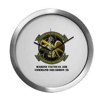 MTACS28 - M01 - 03 - Marine Tactical Air Command Squadron 28 (MTACS-28) with text Modern Wall Clock