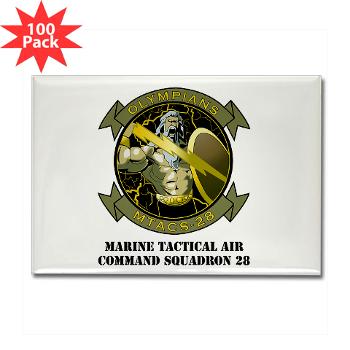 MTACS28 - M01 - 01 - Marine Tactical Air Command Squadron 28 (MTACS-28) with text Rectangle Magnet (100 pack)