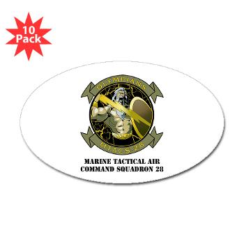MTACS28 - M01 - 01 - Marine Tactical Air Command Squadron 28 (MTACS-28) with text Sticker (Oval 10 pk)