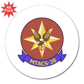 MTACS38 - M01 - 01 - Marine Tactical Air Command Sqdrn 38 3" Lapel Sticker (48 pk) - Click Image to Close