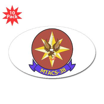 MTACS38 - M01 - 01 - Marine Tactical Air Command Sqdrn 38 Sticker (Oval 10 pk) - Click Image to Close