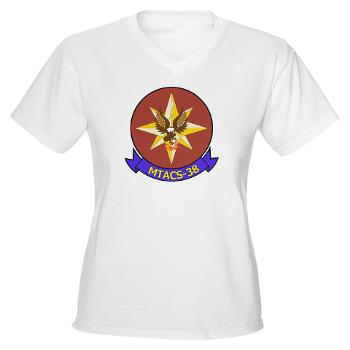 MTACS38 - A01 - 04 - Marine Tactical Air Command Sqdrn 38 Women's V-Neck T-Shirt