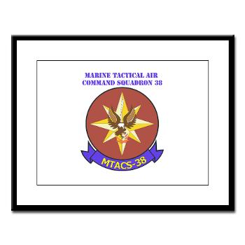 MTACS38 - M01 - 02 - Marine Tactical Air Command Sqdrn 38 with text Large Framed Print