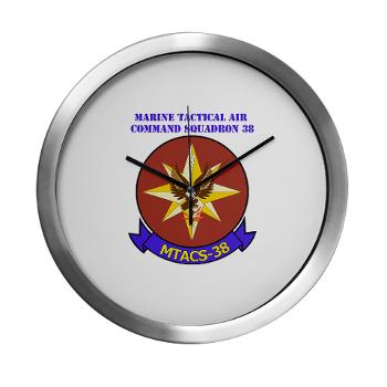MTACS38 - M01 - 03 - Marine Tactical Air Command Sqdrn 38 with text Modern Wall Clock