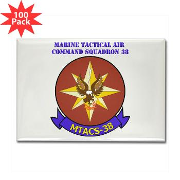 MTACS38 - M01 - 01 - Marine Tactical Air Command Sqdrn 38 with text Rectangle Magnet (100 pack)