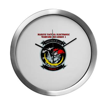 MTEWS1 - M01 - 03 - Marine Tactical Electronic Warfare Squadron with Text Modern Wall Clock