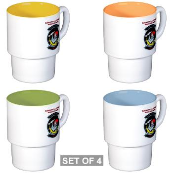MTEWS1 - M01 - 03 - Marine Tactical Electronic Warfare Squadron with Text Stackable Mug Set (4 mugs) - Click Image to Close