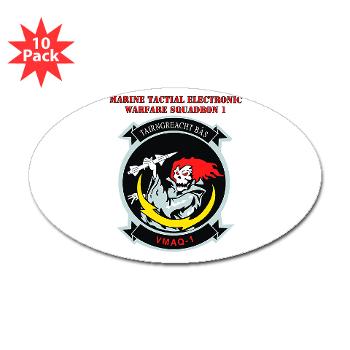 MTEWS1 - M01 - 01 - Marine Tactical Electronic Warfare Squadron with Text Sticker (Oval 10 pk) - Click Image to Close