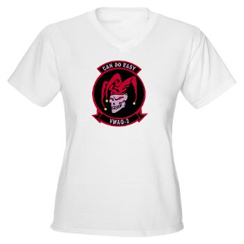 MTEWS2 - A01 - 04 - Marine Tactical Electronic Warfare Squadron 2 (VMA) - Women's V-Neck T-Shirt