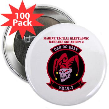 MTEWS2 - M01 - 01 - Marine Tactical Electronic Warfare Squadron 2 (VMA) with text - 2.25" Button (100 pack)