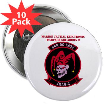 MTEWS2 - M01 - 01 - Marine Tactical Electronic Warfare Squadron 2 (VMA) with text - 2.25" Button (10 pack)