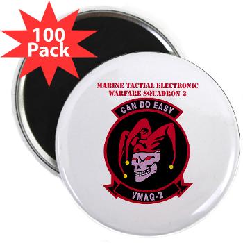 MTEWS2 - M01 - 01 - Marine Tactical Electronic Warfare Squadron 2 (VMA) with text - 2.25" Magnet (100 pack)