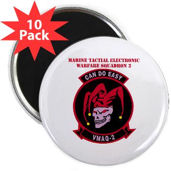 MTEWS2 - M01 - 01 - Marine Tactical Electronic Warfare Squadron 2 (VMA) with text - 2.25" Magnet (10 pack)