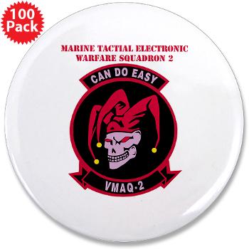MTEWS2 - M01 - 01 - Marine Tactical Electronic Warfare Squadron 2 (VMA) with text - 3.5" Button (100 pack)