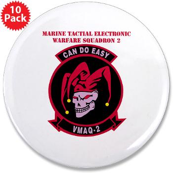 MTEWS2 - M01 - 01 - Marine Tactical Electronic Warfare Squadron 2 (VMA) with text - 3.5" Button (10 pack)