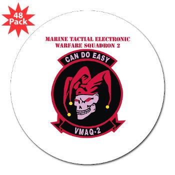 MTEWS2 - M01 - 01 - Marine Tactical Electronic Warfare Squadron 2 (VMA) with text - 3" Lapel Sticker (48 pk)