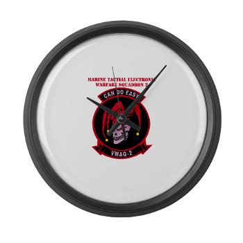MTEWS2 - M01 - 03 - Marine Tactical Electronic Warfare Squadron 2 (VMA) with text - Large Wall Clock - Click Image to Close