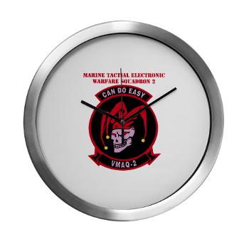 MTEWS2 - M01 - 03 - Marine Tactical Electronic Warfare Squadron 2 (VMA) with text - Modern Wall Clock - Click Image to Close