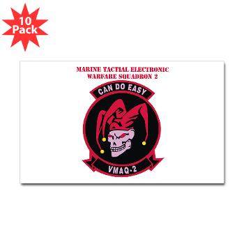 MTEWS2 - M01 - 01 - Marine Tactical Electronic Warfare Squadron 2 (VMA) with text - Sticker (Rectangle 10 pk) - Click Image to Close