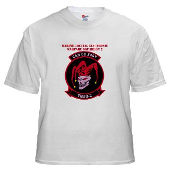 MTEWS2 - A01 - 04 - Marine Tactical Electronic Warfare Squadron 2 (VMA) with text - White T-Shirt