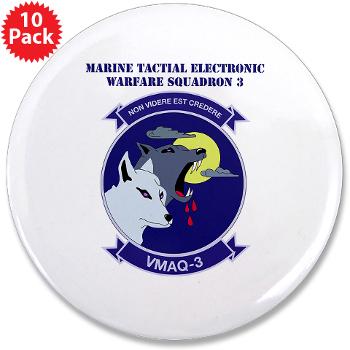 MTEWS3 - M01 - 01 - Marine Tactical Electronic Warfare Squadron 3 with Text 3.5" Button (10 pack)