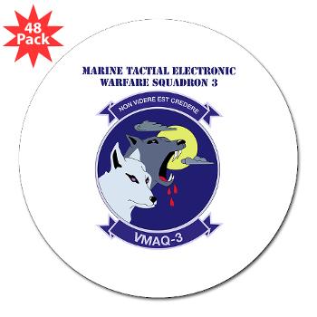 MTEWS3 - M01 - 01 - Marine Tactical Electronic Warfare Squadron 3 with Text 3" Lapel Sticker (48 pk)
