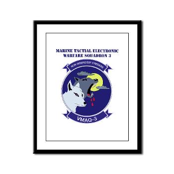 MTEWS3 - M01 - 02 - Marine Tactical Electronic Warfare Squadron 3 with Text Framed Panel Print