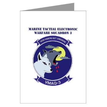 MTEWS3 - M01 - 02 - Marine Tactical Electronic Warfare Squadron 3 with Text Greeting Cards (Pk of 10)