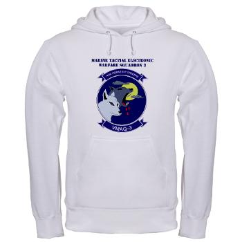 MTEWS3 - A01 - 03 - Marine Tactical Electronic Warfare Squadron 3 with Text Hooded Sweatshirt